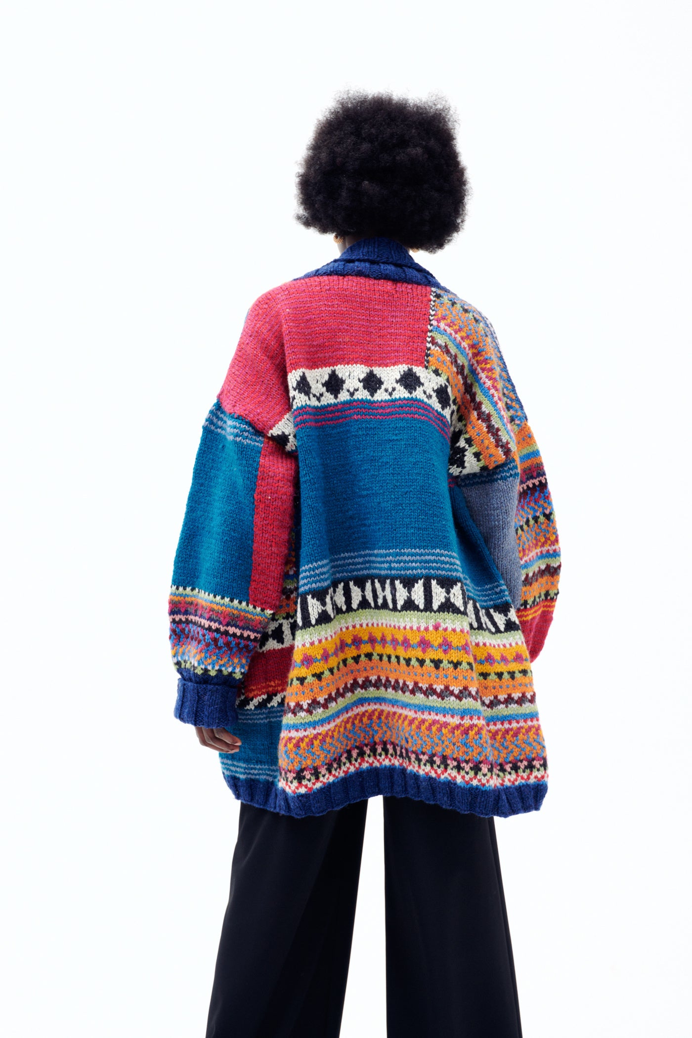 Amano Jude Multicoloured Bright Wool Chunky Knit Cardigan