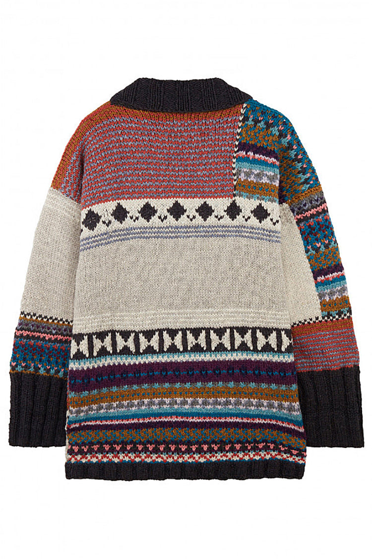 Amano Jude Multicoloured Vintage Wool Chunky Knit Cardigan
