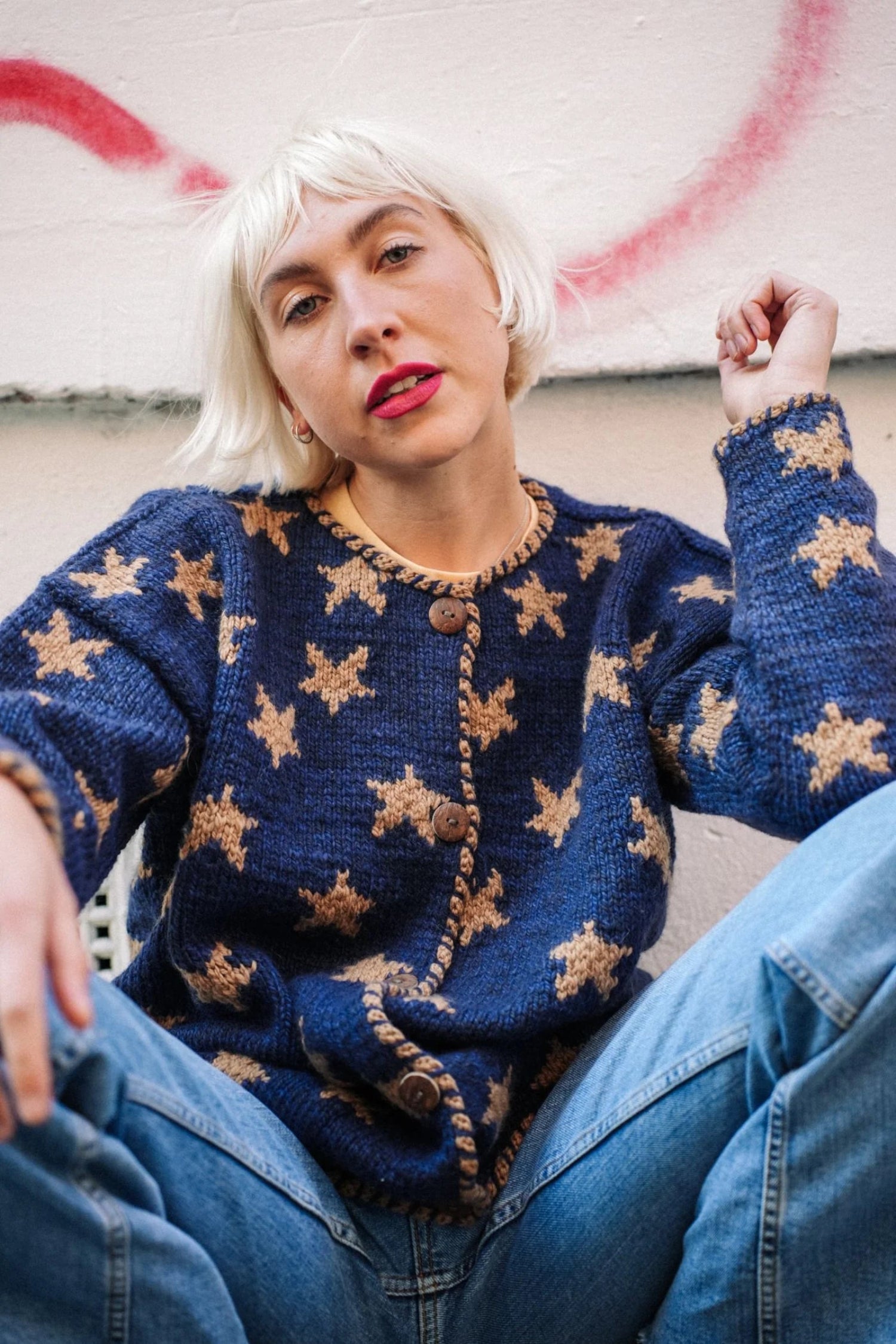 Amano Star Cardigan Denim