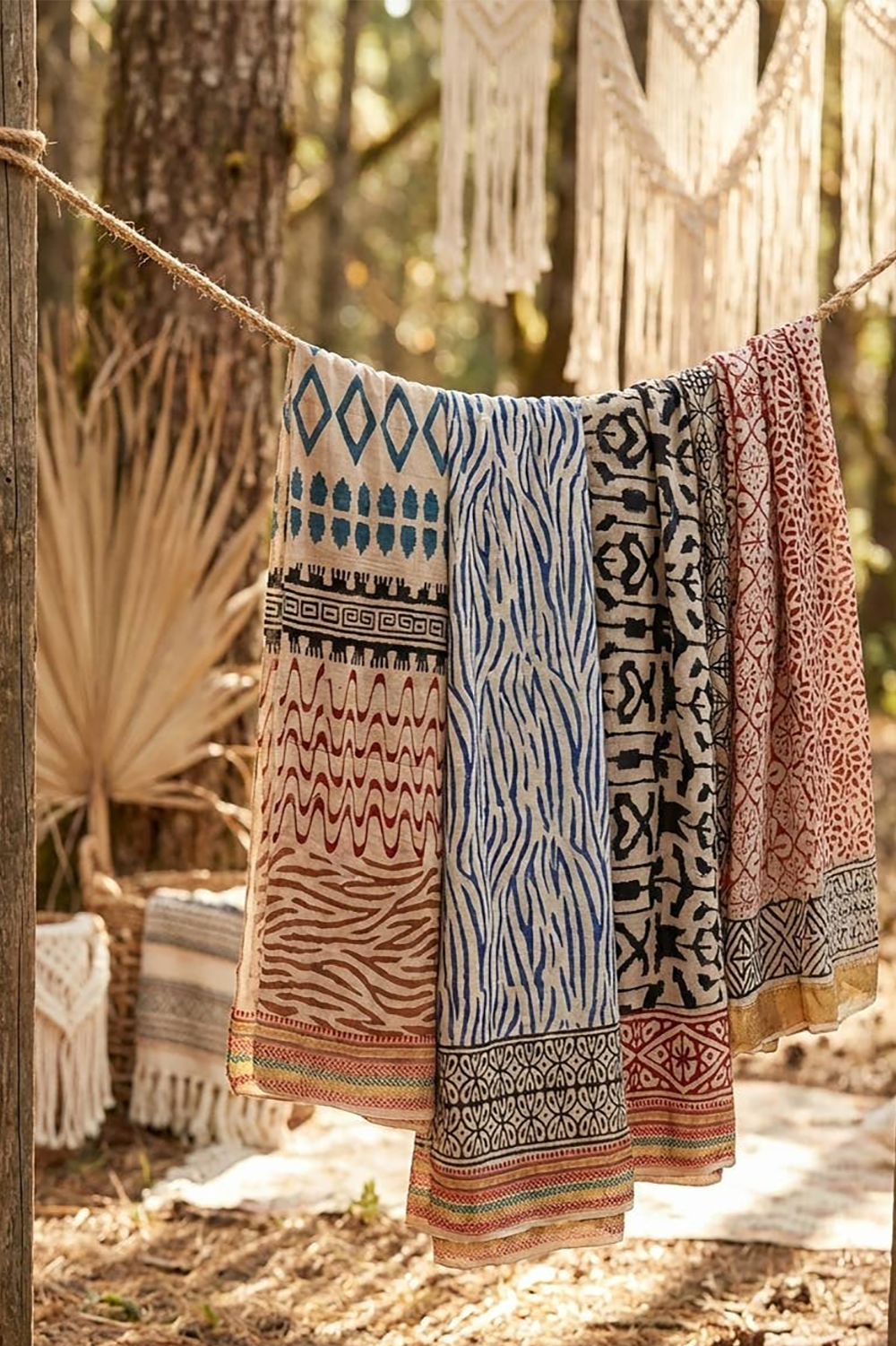 Artisan Hand Block Printed Oversized Cotton Scarf