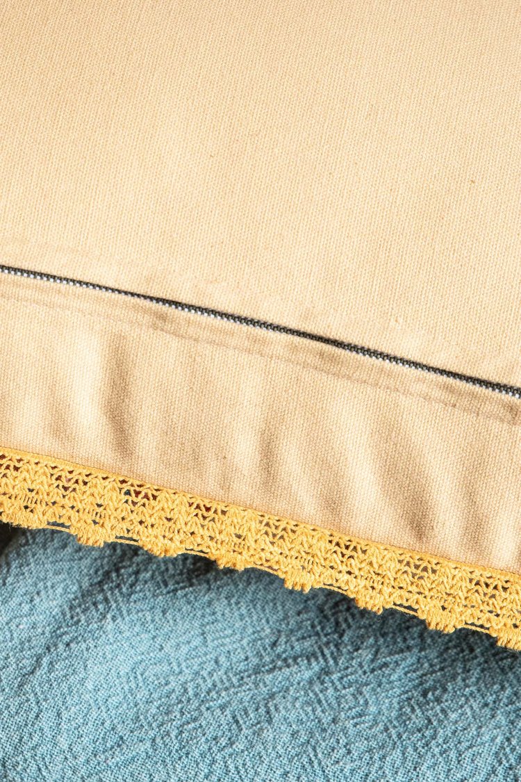 Artisan Embroidered Natural Flower Cushion