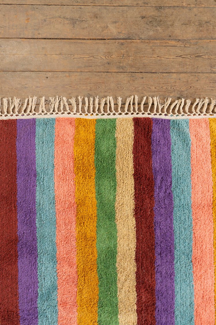 Artisan Beryl Striped Hand Tufted Rug Recycled Cotton 120 x 180cm