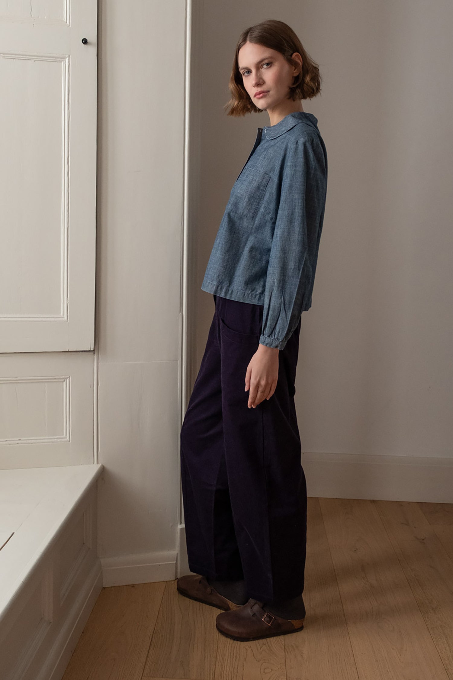 Lorren Barrel Leg Cord Pants by Bibico