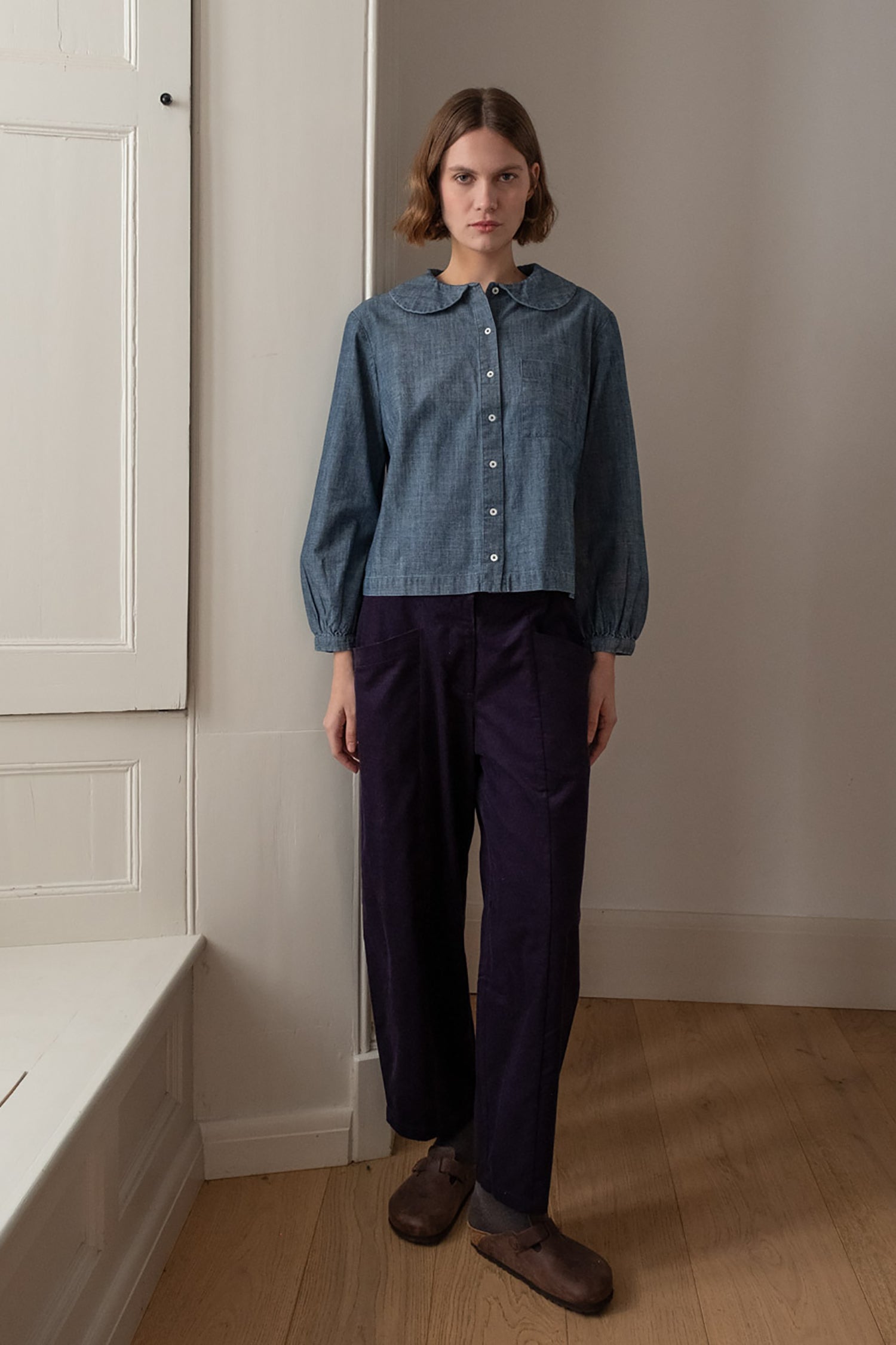 Lorren Barrel Leg Cord Pants by Bibico