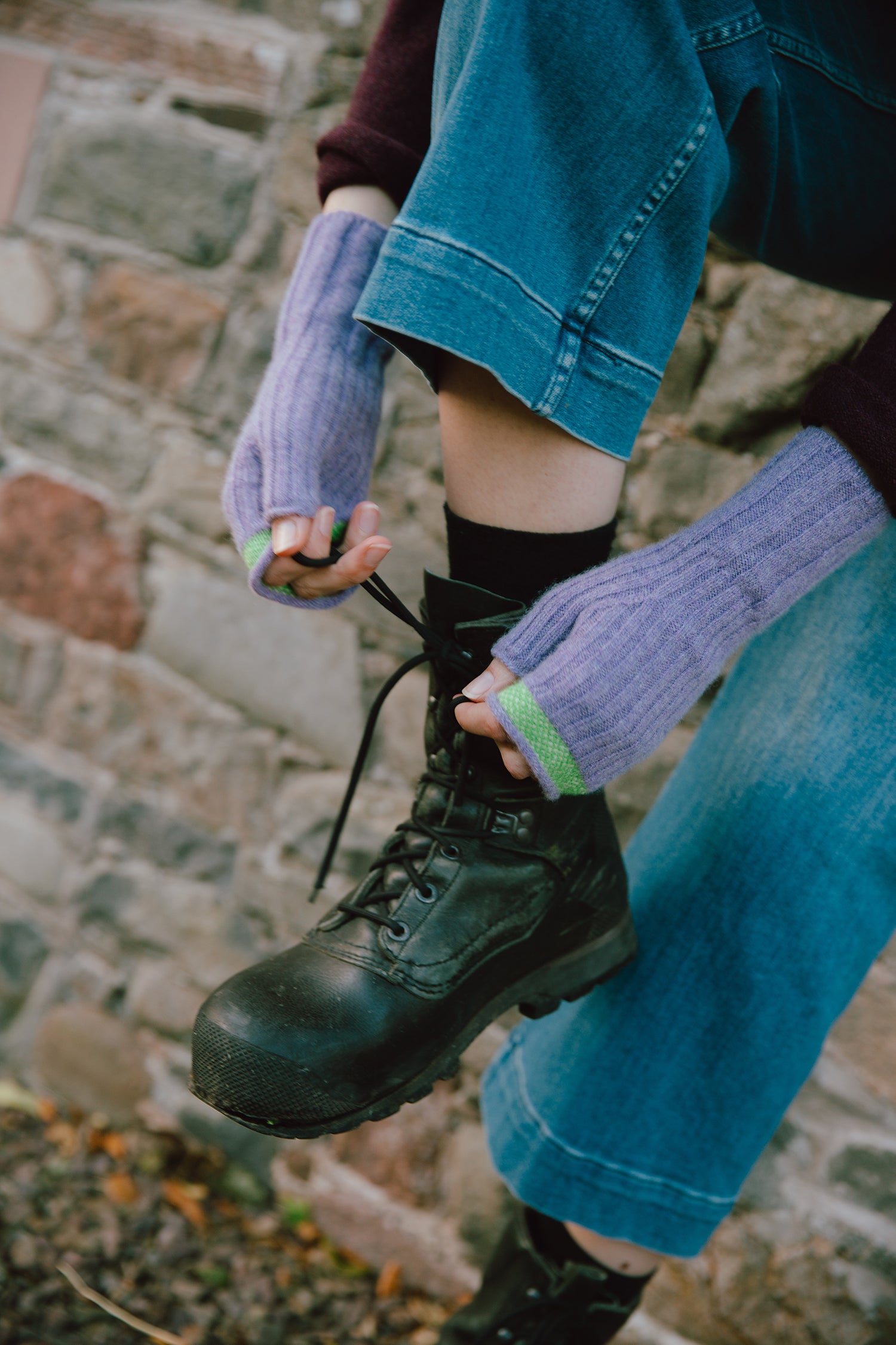 Eribe Bowden Open Mitts - Merino Wrist Warmer Gloves