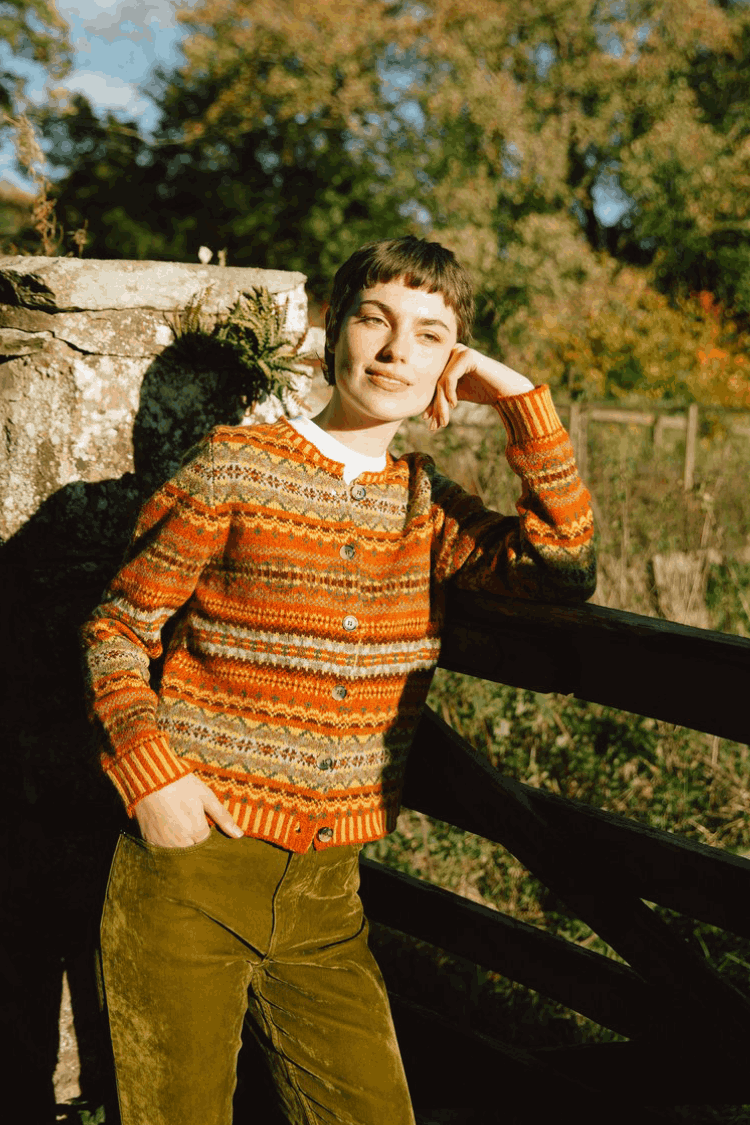 Eribe Westray Cardigan Shetland Wool - all over Fair Isle
