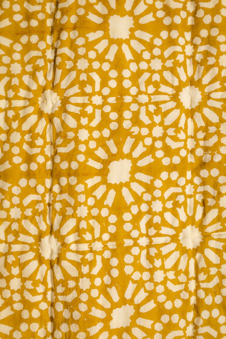 Mustard Hand Block Print Cotton Reversible Quilt