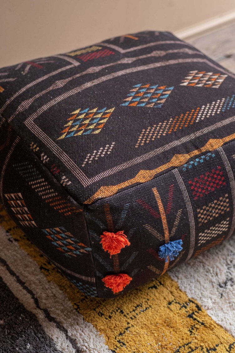 Artisan Eliza Digital Print and Embroidery Pouffe
