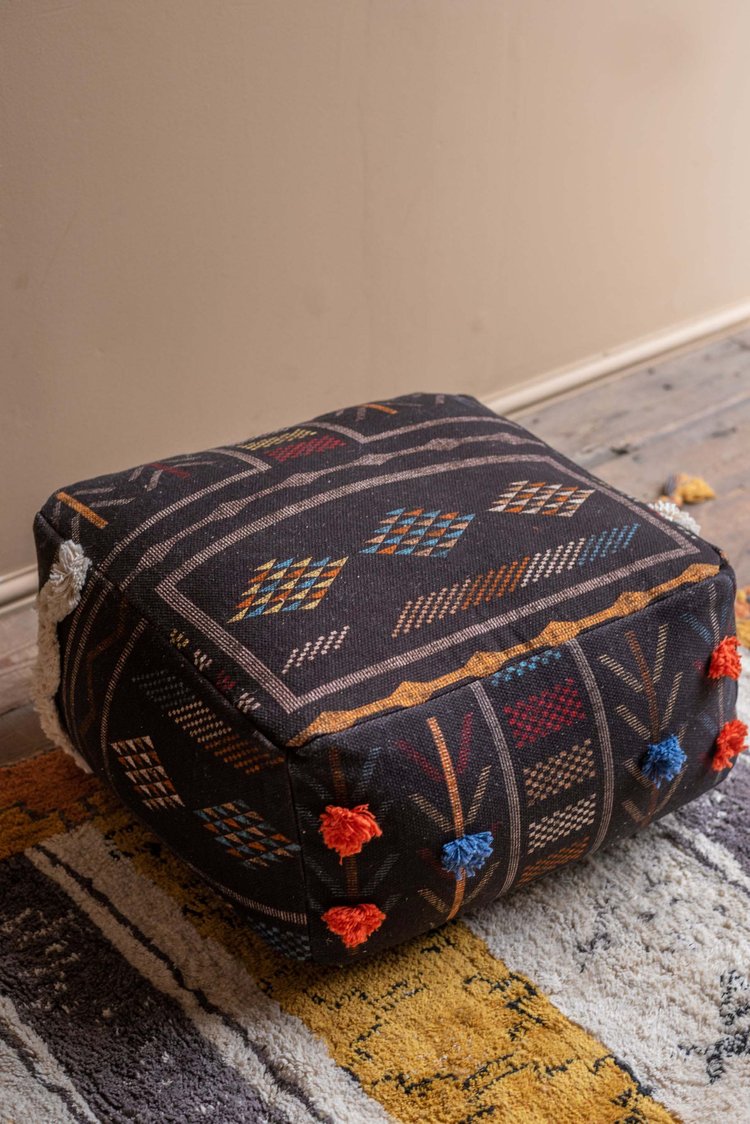 Artisan Eliza Digital Print and Embroidery Pouffe