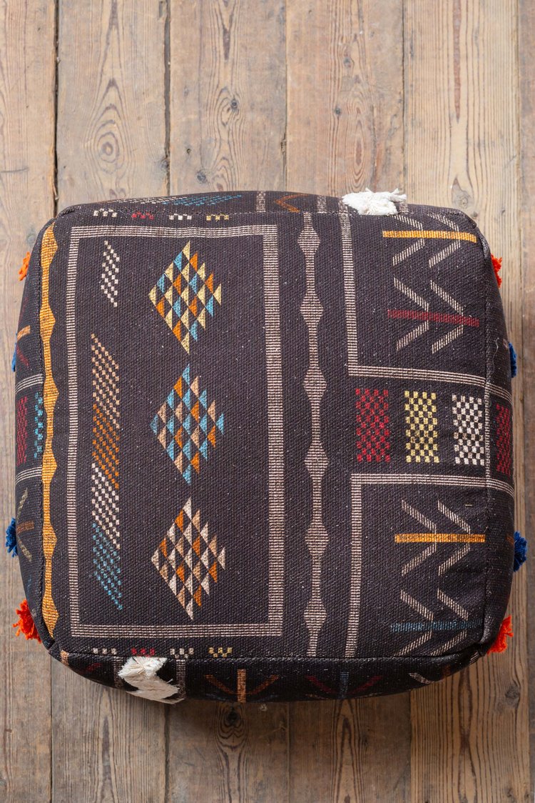 Artisan Eliza Digital Print and Embroidery Pouffe