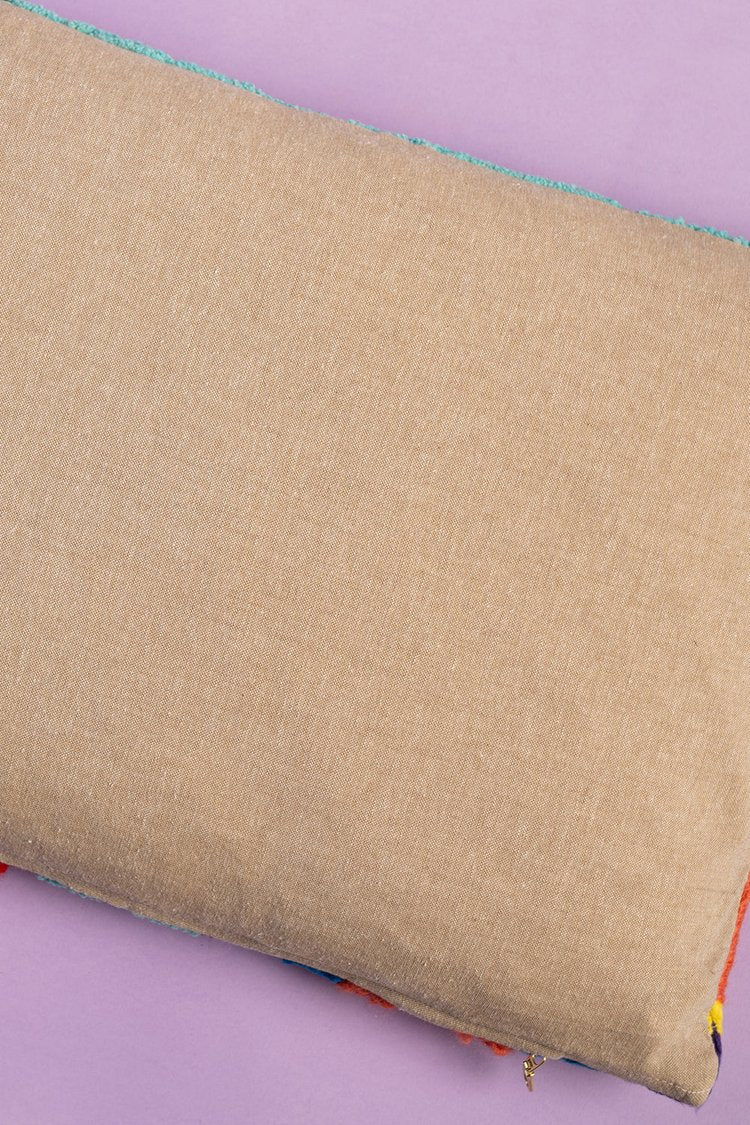 Artisan Multicoloured Embroidered Abstract Floral Cushion