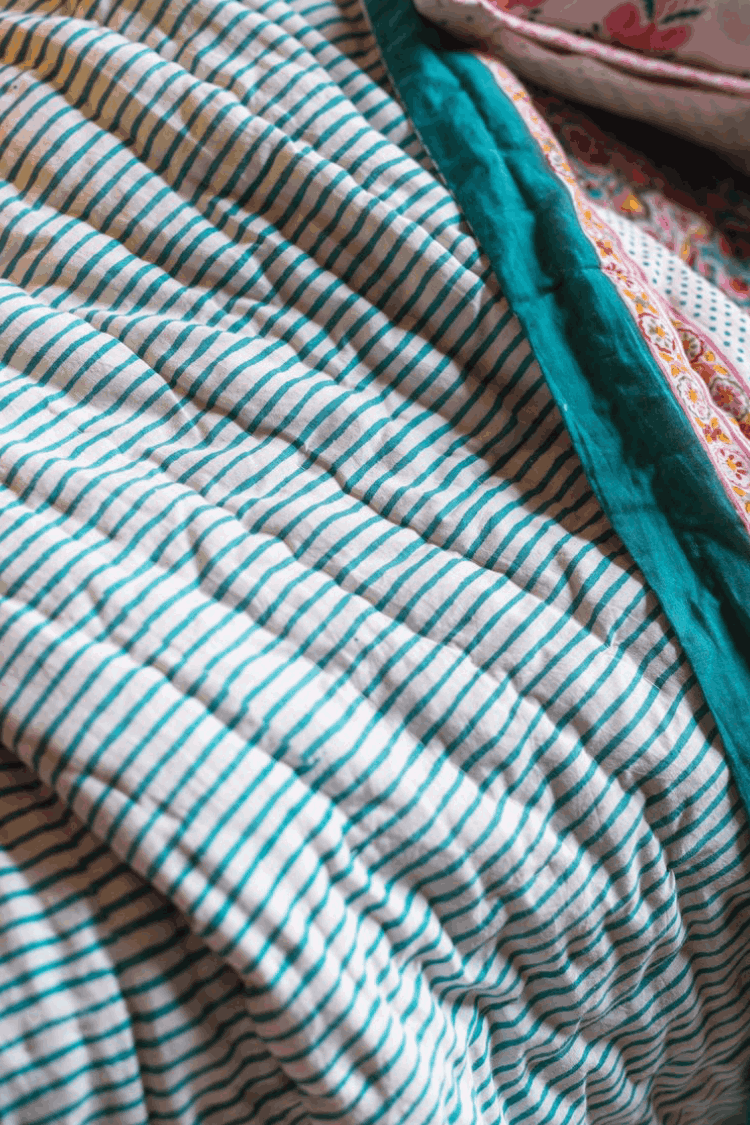 Jaipur Hand Block Print Cotton Reversible Quilt