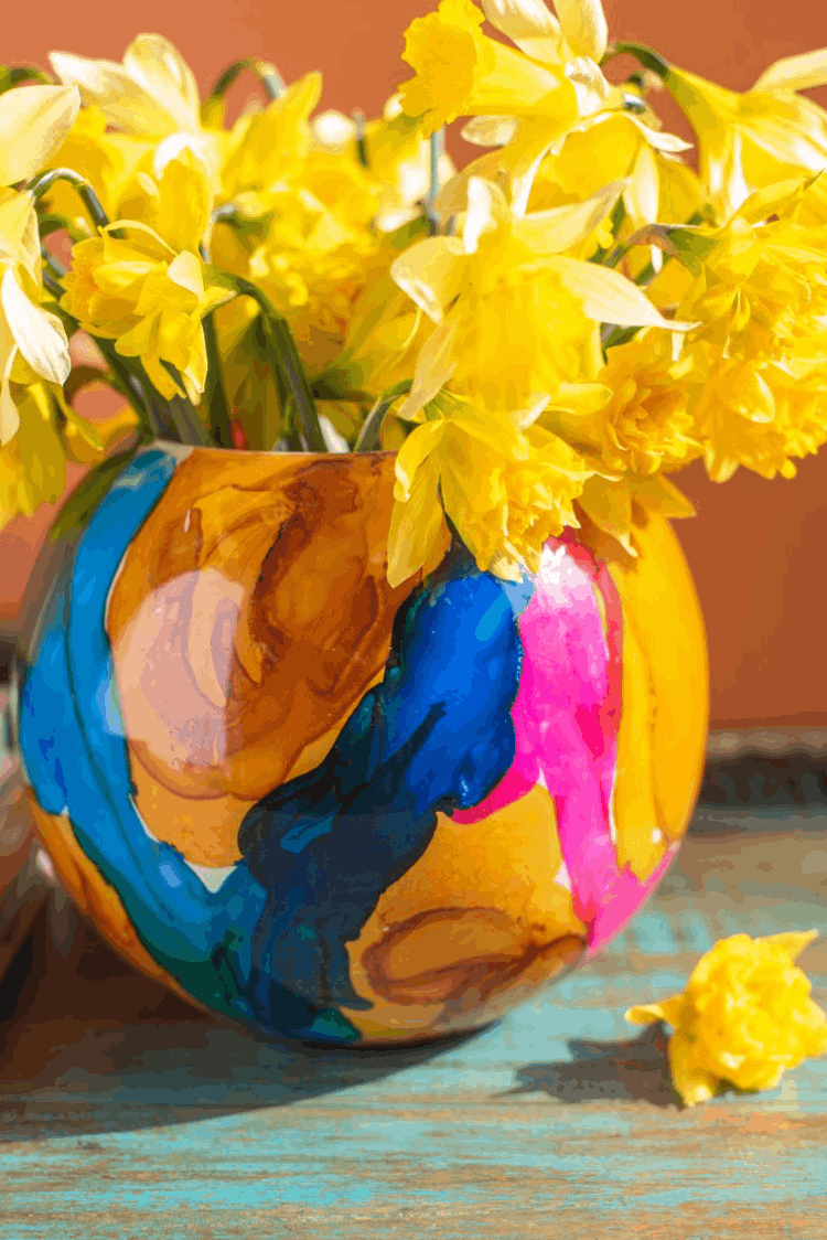 Marble Round Hurricane Vase by Ian Snow