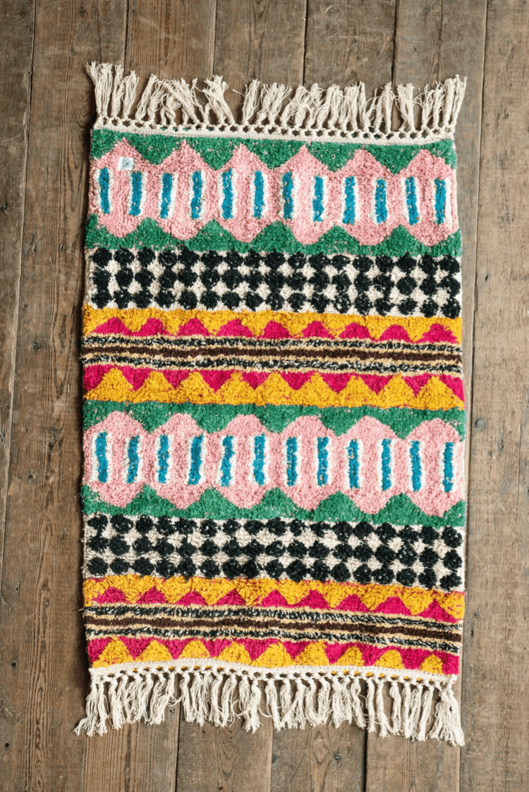 Artisan Palazzo Geometric Hand Tufted Rug Recycled Cotton 60 x 90cm