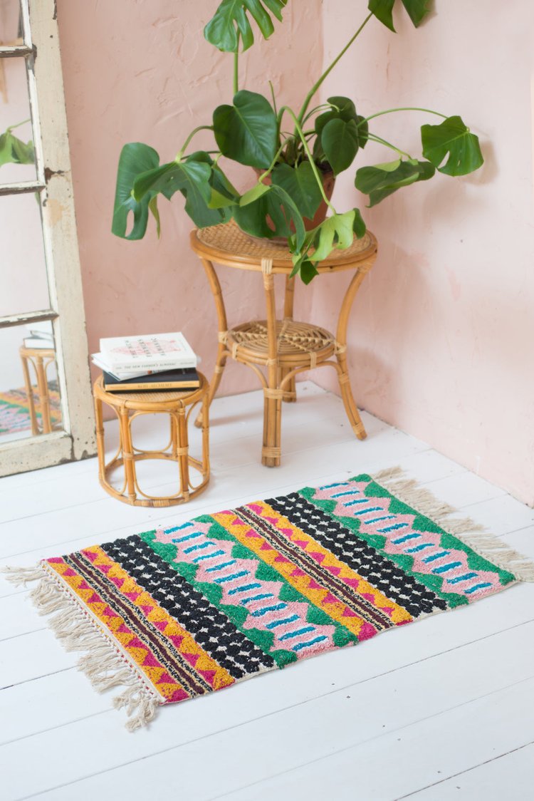 Artisan Palazzo Geometric Hand Tufted Rug Recycled Cotton 60 x 90cm