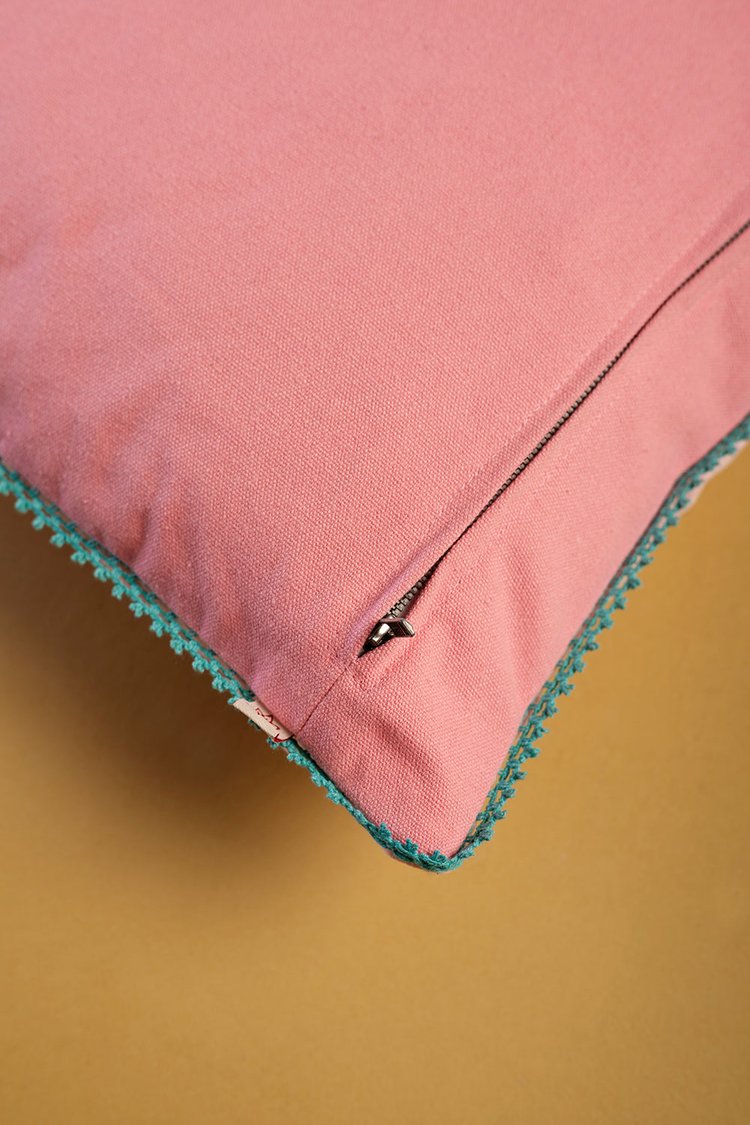 Artisan Embroidered Velvet Toadstools Cushion