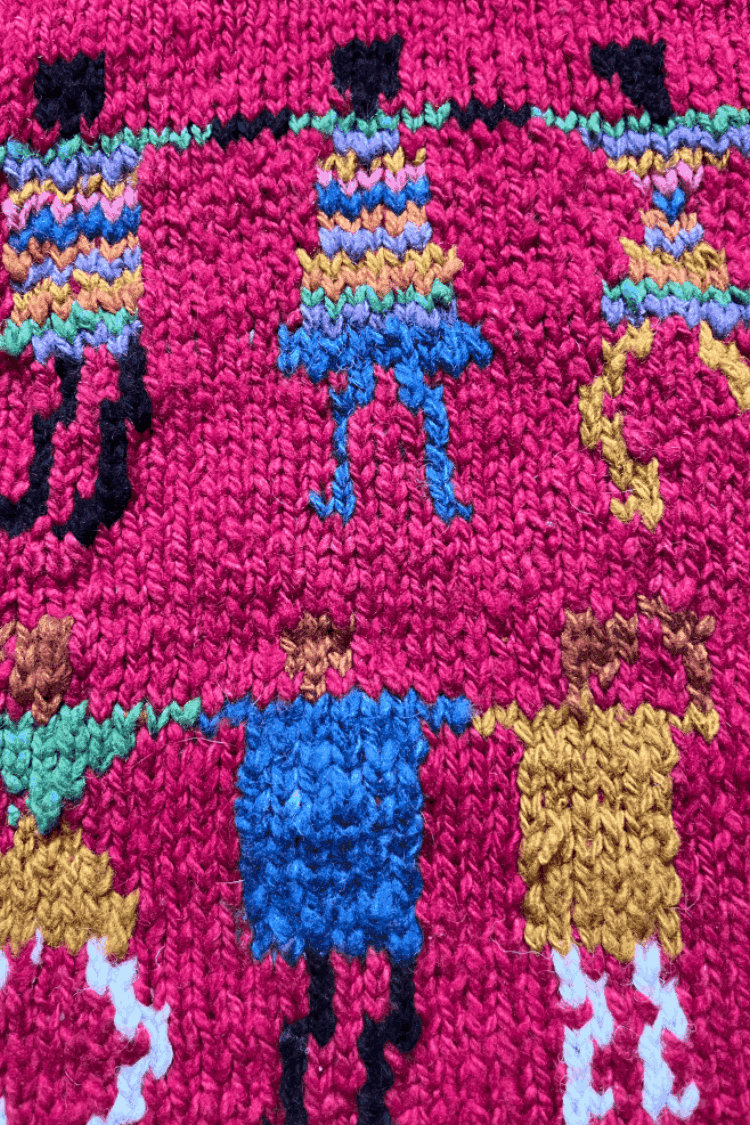 Preloved Vintage Amano Culture Cardigan Hand Knitted 100% Wool