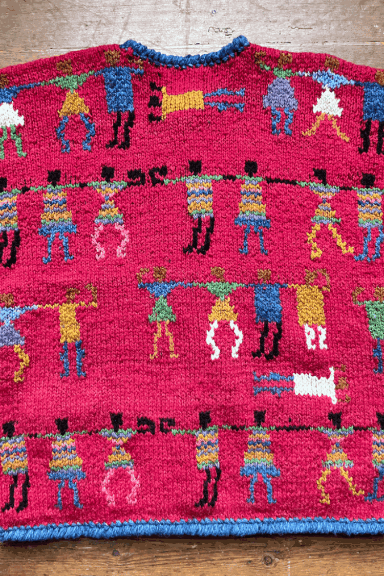 Preloved Vintage Amano Culture Cardigan Hand Knitted 100% Wool