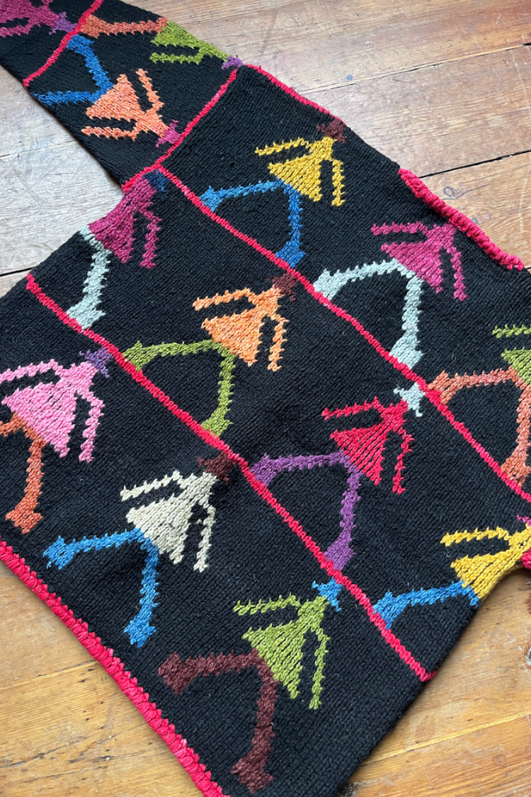 Preloved Vintage Amano Peoples Cardigan Hand Knitted 100% Wool
