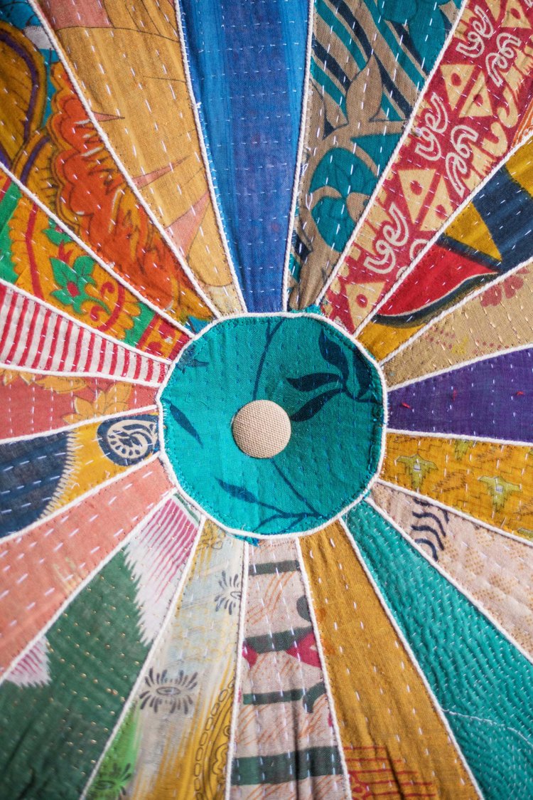 Artisan Vintage Kantha Patchwork Pouffe
