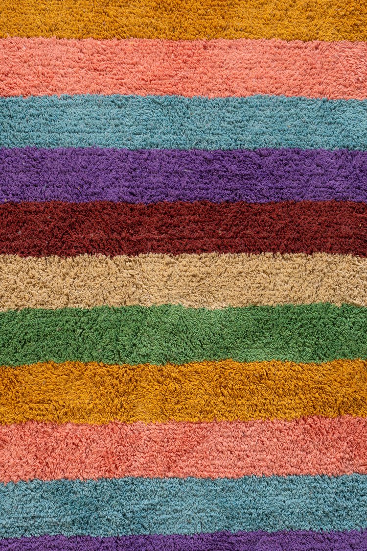 Artisan Beryl Striped Hand Tufted Rug Recycled Cotton 120 x 180cm