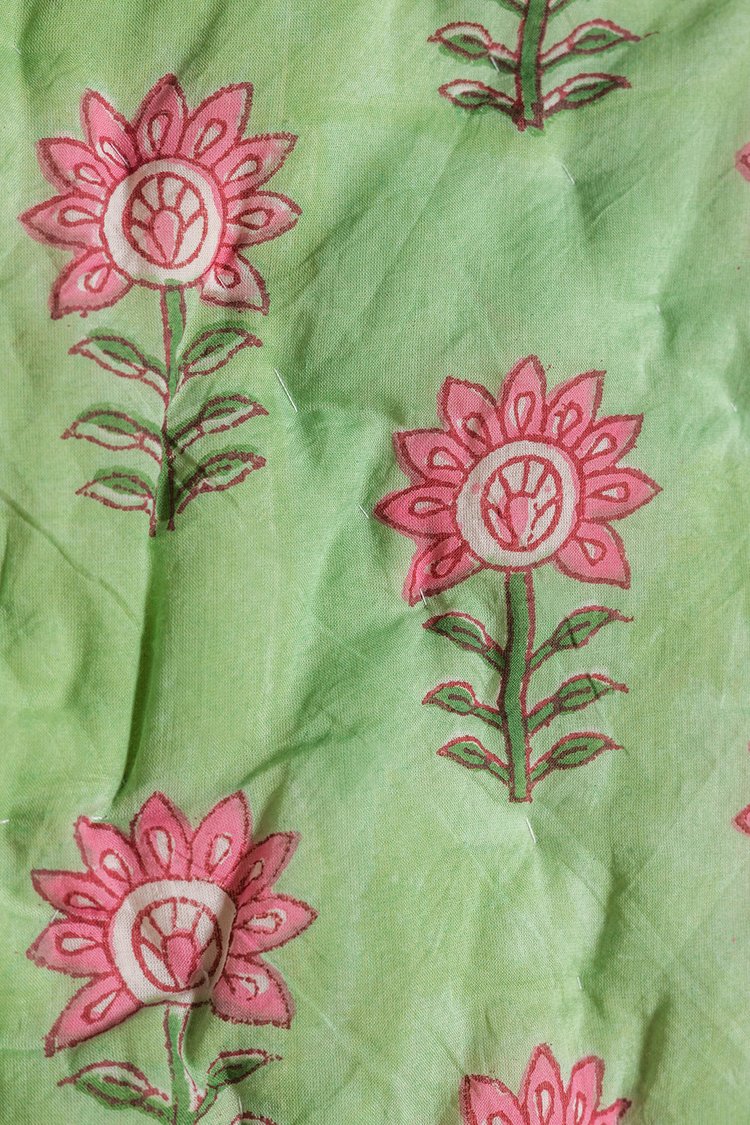 Laurel & Taffy Hand Block Print Cotton Reversible Quilt