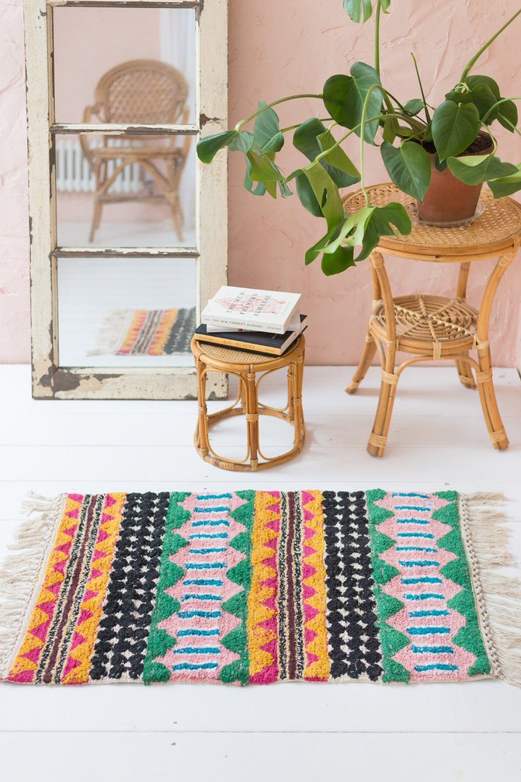 Artisan Palazzo Geometric Hand Tufted Rug Recycled Cotton 60 x 90cm