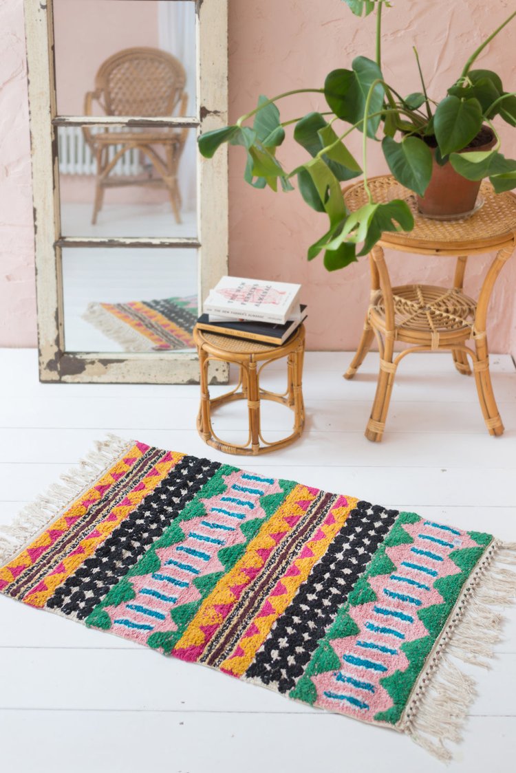 Artisan Palazzo Geometric Hand Tufted Rug Recycled Cotton 60 x 90cm