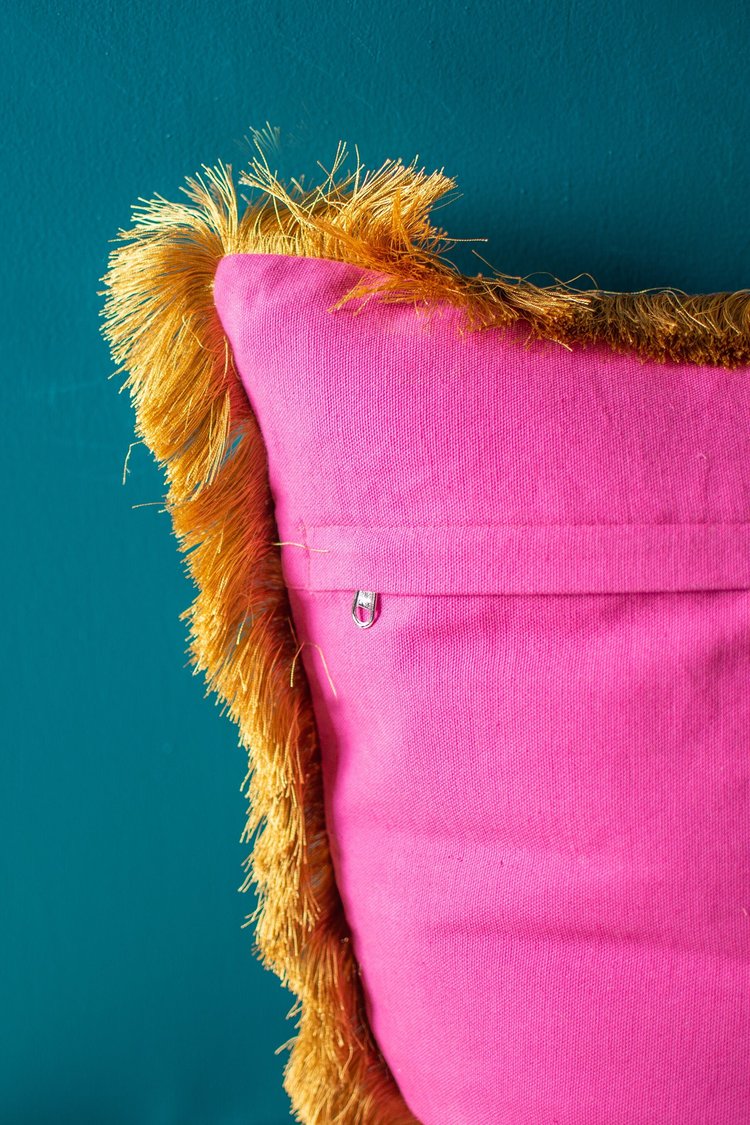 Artisan Tropical Leopard Fringed Cushion